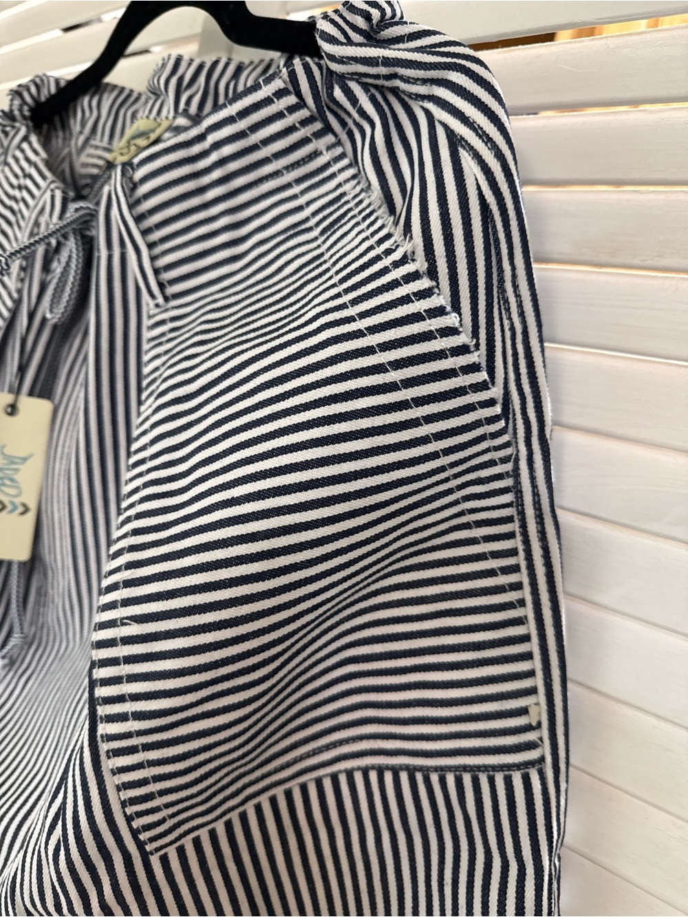 Jaded Gypsy Harem shorts Striped Drawstring Women’s Shorts - Blue & White sz L - Picture 7 of 7